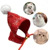 猫の衣装クリスマススノーフレークプリントドッグスカーフペット調整可能なフェスティバルフードハット