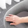 Toilet Seat Covers Winter Warm Cover Closestool Mat Washable O-shape Pad Bathroom Accessories Knitting Pure Color Soft Bidet