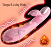 Massage Zungen -Licking -Dildo -Vibrator für Frauen, die enge orale Lick -Klitoris G -Fleck erhitzen