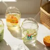 Wine Glasses Cute Coffee Milk Glass Cup Large Capacity Bubble Tea Lemonade Drinking With Straw Decor Home Bar Water Drinks Bottle