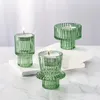 Ljusstakar 3/6st Nordisk stil transparent konisk glashållare för bröllop matbord mittpiece dekor te ljusstake stativ