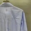 Kvinnor blusar randiga skjortor Långärmad damer Kontor Regelbundet avvisar krage blus tees