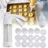 Stampi da cottura Cookie in acciaio inossidabile Premere Gunspritz Maker Maker per torta con 6 ugelli 12 dischi decorando l'ugello