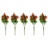 Fleurs décoratives 5 pcs Simulate la fraise de fruits artificiels Vases Vases Home décor ornements fausses branches tiges bouquet pvc fête