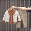Giyim Setleri Bebek Erkek Giysileri Bahar Sonbahar Çocuklar Moda Pamuk Örgü Haligan Gömlek Pantolon 3 PCS Çocuklar İçin Spor Takım Dam Del Os5g