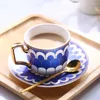Cups Saucers wiederverwendbare schicke Luxus ästhetische China Küche Reise Porzellan Taza Ceramica Tee Sets Komplett