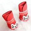 Ropa para perros 4pcs buenas botas de nieve para mascotas apariencia adorable impermeable de larga duración de dibujos animados de dibujos animados con estilo de cachorros de panda suministros