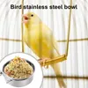 Other Bird Supplies Stainless Steel Food Bowls Parakeet Feeder Cage Removable Ferret Dish For Lovebird Conure Cockatiel