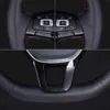 Coperchio ruota per auto in pelle artificiale in pelle artificiale di panoramica nera anti-slip personalizzata per Tesla Modello 3 2017-2020 Accessori per auto