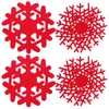 枕4 PCS家庭用クリスマスコースターポットホルダースノーフレークフェルト布の装飾的なプレースマット