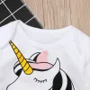 Ensemble des vêtements pour bébés nouveau-nés ensemble pour tout-petit caricature de dessin animé sûr tops long pantalon chapeau bande 4pcs.