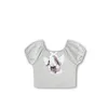 女の子のお姫様服セットキッズ漫画ウサギのプリントパフスリーブTシャツTiered Lace Embroidery Cake Skirt 2PCS Summer Children衣装Z7497