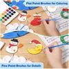 100pcs Paint Brushes Set for Kids Acrylic Gouache Flat Round Pointed Paint Brushes Craft Watercolor Oil Painting Brushes