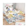 Baby Rugs & Playmats Bekobaby 200X180Cm Xpe Mat Foldable Cartoon Play Kids Waterproof Climbing Pad Puzzle Rug For Children Anti-Skid C Dhjs8