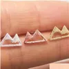 Stud Fashion Mountain Peaks Moucles d'oreilles Hollow Out Design Gold Sier Sier Rose trois couleurs en option adapté aux hommes et aux femmes2862 Drop délivre DHJCM