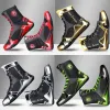 Boots Men Sanda Fighting Boots Gold Red Boxing Sneakers for Mens Professional Boy Wrestling Boots Anti Slip Boxing Shoes Man