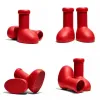 Boots Red Boots Rain Boot Thick Bottom Big Round Toe Flat Rubber Sole Slipon Cartoon Boots Women Men Walk Show Shoes Cute Water Shoes