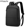 Backpack Fin Laptop Men Bag 15,6 polegadas Trabalho de escritório Women Backpacks Business Unisex Black Slim Back Pack for Travel