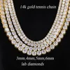 Starsgem 10K 14K Gold Lab Grow vs Diamant Chain 18 Lab Gegroeide diamant tennis ketting