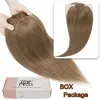 Topper Sego 10x12cm menschliche Haaropper Straight Damen Frauen -Haar Perücken natürliche Haarstücke mit Pony 3 Clips in Haarverlängerungen