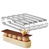 Moldes de cozimento 4pcs oval aço inoxidável anel tortinha anel de torta bolo de mousse molde biscoitos biscoitos círculos de círculo de círculos perfurados perfurados