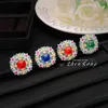 Cluster Rings Foydjet Secret Garden Collection Luxury Simulation Jade Sugar Tower Multi Color Crystal Ring Vintage Silver Womens Ring L240402