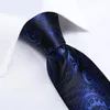 Bowbanden 8 cm luxe Royal Blue For Men Paisley Silk Jacquard 150 cm lengte Business Wedding Party Neck Tie accessoires Geschenk