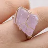 Bands anneaux Natural Druzy Stone Open Ring Gol