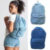 Borse Ragazzi Ragazze Borsa da scuola unisex in denim vintage lavato Zaino da viaggio abbinato