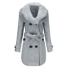 Vestes féminines 2024 Spring Automn Fashion Fur Fur Collier Double-Breasted Coats Mabines de haute qualité Streetwear pour femmes de haute qualité