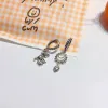 Orecchini Sterling Silver Pendientes Plata De Ley 925 Mujer Nuovo stile Stile Sun Smiling Face Hoop Orecchini di lusso Gioielli per donne Luxe