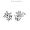 Stud Earrings European And American 925 Sterling Silver Love Snowflake Candy Shaped Design Female Accessory