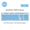 Teclados 108 key abnt2 layout brasil twey tout oem configuração abs teclado teclado mecânico lente dupla luz de fundo tampa mínima cobertura 2404