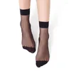 Frauen Socken Frauen schwarze Haut sexy Nylon Ultradünn Meias transparent Kristall Kurzer Knöchel Socken weibliche Damen Nicht-Schlupf-Seide Sox