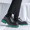 Sapatos casuais homens de luxo moda de luxuos -couro designer quadrado de pé de tacos oxfords