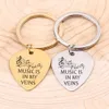 Keychains & Lanyards Music Lover Guitar Pick Keychain Hand Carved Is In My Veins Note Gift For Girls Boyfriend Friend Birthday Jewelr Dhyok