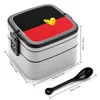 Dinnerware Distressed Aboriginal Heart Flag Bento Boxes Wheat Fiber Pp Material Leak Proof With Tableware Art