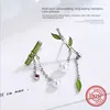 Orecchini pendenti 2024 925 argento sterling perla di bambù per le donne semplici gioielli di lusso con zirconi etnici design cinese orecchini a bottone