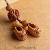 A Dream of Peach Wood Tiger Head Shoes Car Key Pendant Keychain Creative Mens Keychain Womens Pendant