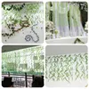 Fiori decorativi Ghirlanda artificiale Pianta murale di seta verde 96 cm Idey Leaf Hanging Vine Casa Decorazione per matrimoni Fare Fare Fine Ghirlanda