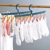 Hangers 8 Clips Multifunction Socks Hat Panties Hanger Organizer Bathroom Dryer Hooks For Clothes Drying Rack