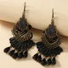 Nieuwe Europese en Amerikaanse oorbellen Noblewoman's Noble Antique Black Tassel Lace Earring accessoires