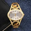 Montre-bracelettes bracelet de mode Watch Watch Gold Dames Simple Wrist Shratch Steel Quartz Femelle Clock Hollow Band Watches Gift