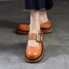 Повседневная обувь Birkuir Fashion Mary Jane для женщин подлинная кожаная кожаная круглая крючок