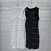 Letter Women Striped Tank Dress Luxury Designer Casual Vest Dresses Elastic Charming Sleeveless Dress