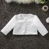 Jackets 1-12yrs 3/4 Sleeve Pearl Girls Cardigan White Sweet Thin Jacket Children Coat 2 3 4 5 6 7 8 9 10 Years Old Kids Clothes 215383