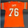 Custom Men 76 Warren Sapp Orange University Miami Hurricanes Jersey College Jersey Rozmiar S4XL lub Custom Dowolne nazwisko lub numer Jersey6631942