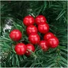 Flores decorativas por atacado Artificial Christmas Berries Red Gold Holly Folhas Videira Rattan Mini Fake Berry Diy Natal Ornamentos de árvore