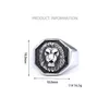 Hip Hop Stainless Steel Helios Lion Head Casting Ring Gold Plated Mens Jewelry