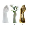 Vases Gift Artificial Roses Art Modern Ceramic Vase Office Living Room Human Body Arm Ornaments Wedding Party Home Decor Hydroponic